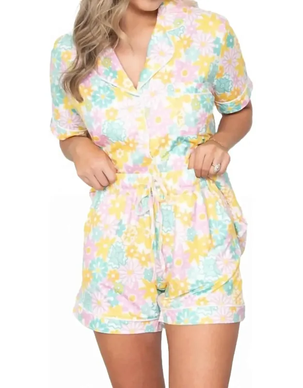 Spring Flowers Pajama Short Set