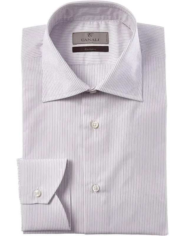 Dress Shirt With Spread Collar And Button Front