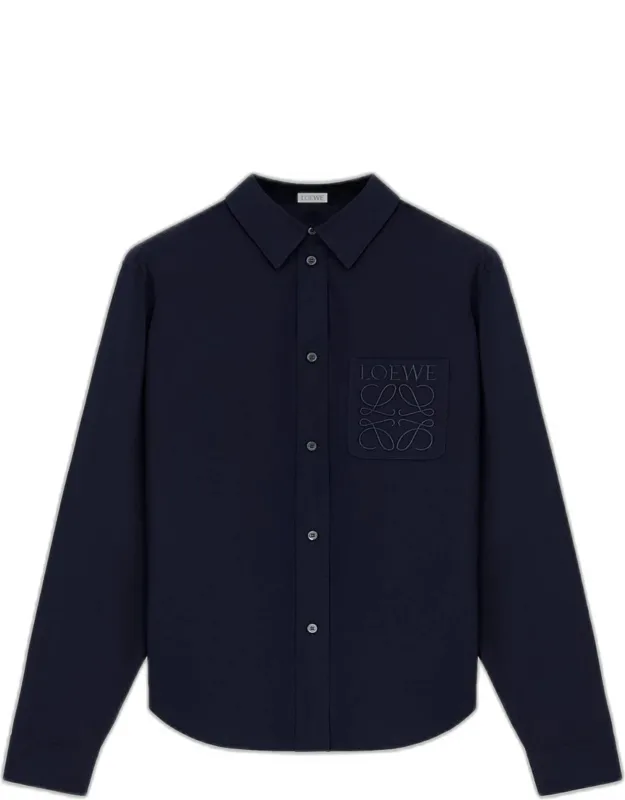 Poplin Tonal Anagram Pocket Sport Shirt
