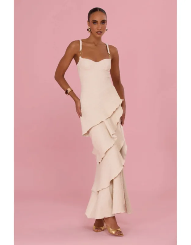 Knit Ruffle Maxi Dress