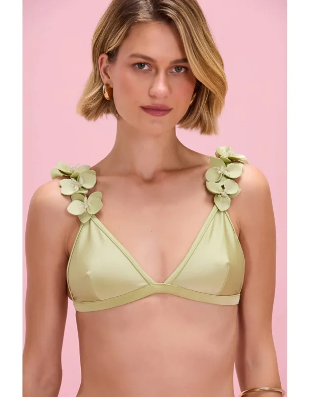 Petal Sheen Floral Bikini Top