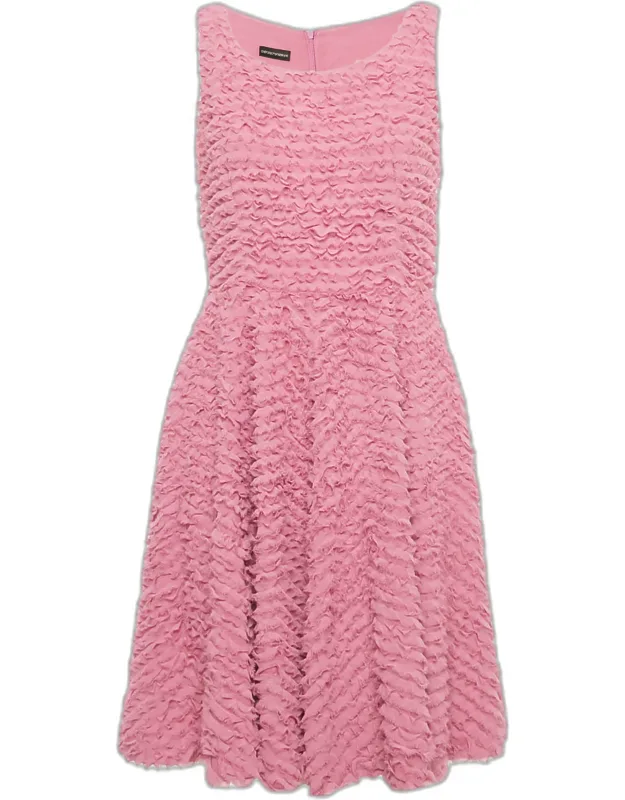 Pleated Chiffon Short Dress