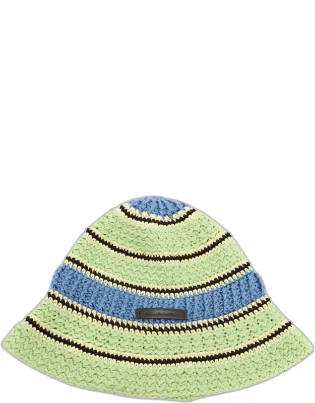 Striped Crochet Cotton Bucket Hat