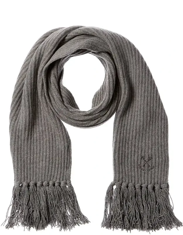 Ribbed Knit Wool Scarf