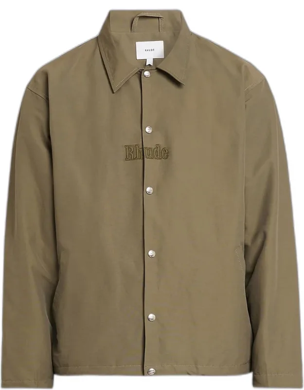 Cotton And Nylon Logo Coaches Shirt Jacket