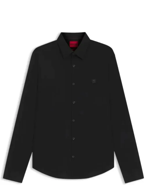 Slim-fit Cotton Poplin Shirt With Logo Stripe
