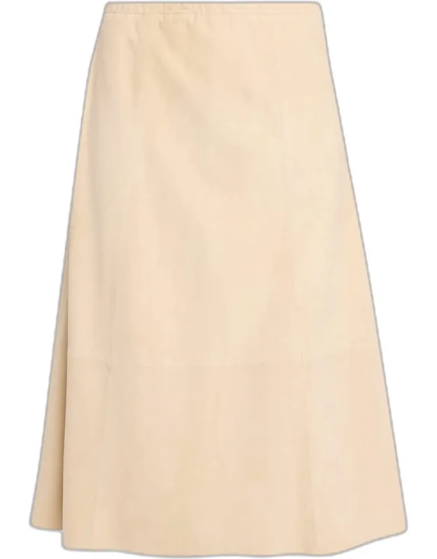 Paneled Suede Maxi Skirt