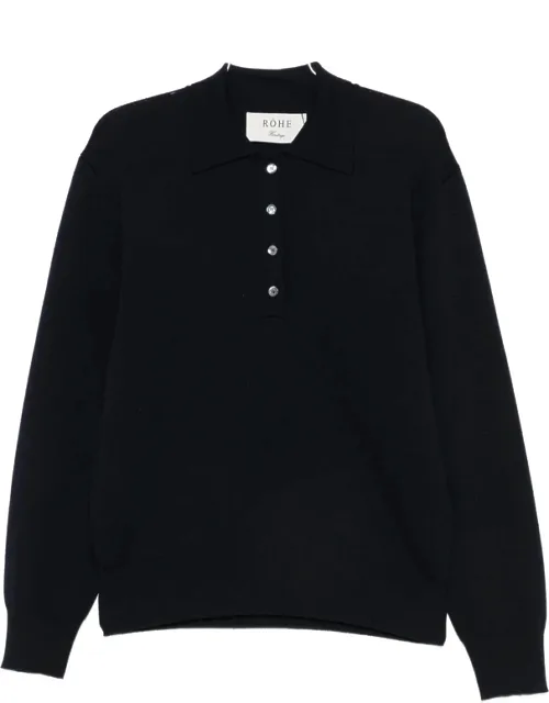 Button-placket Polo Sweater