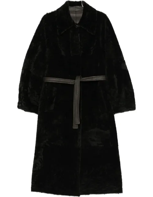 Belted Shearling Coat