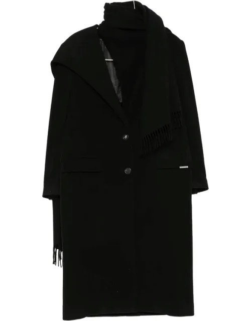 Fringed-scarf Coat