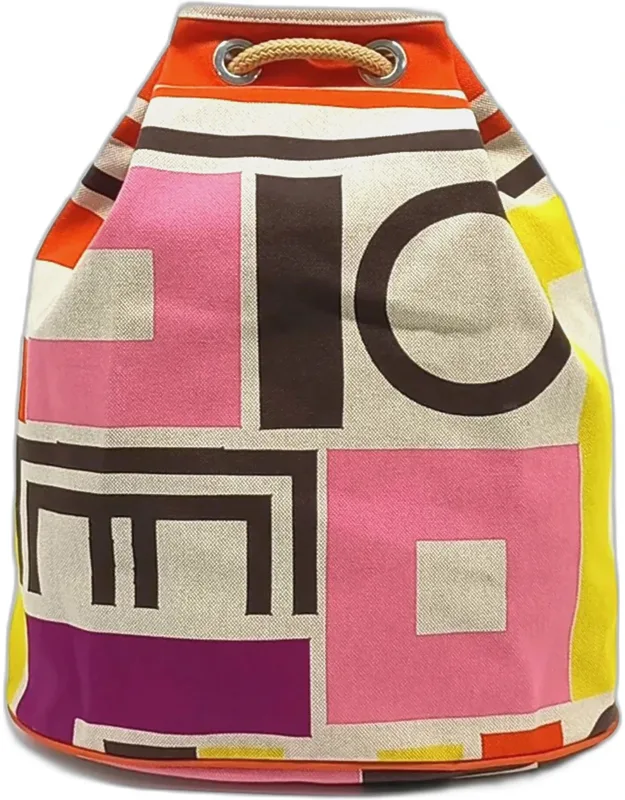 Multicolor Canvas Bucket Backpack