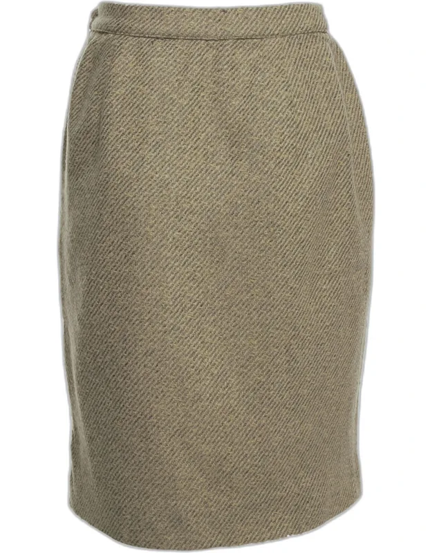 Wool Vintage Knee Length Skirt