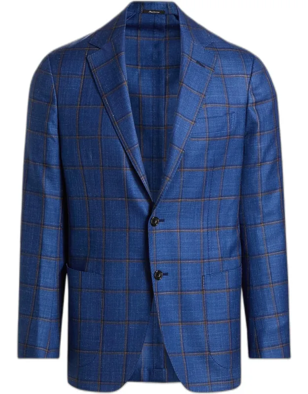 Plaid Wool Single-breasted Sport Coat