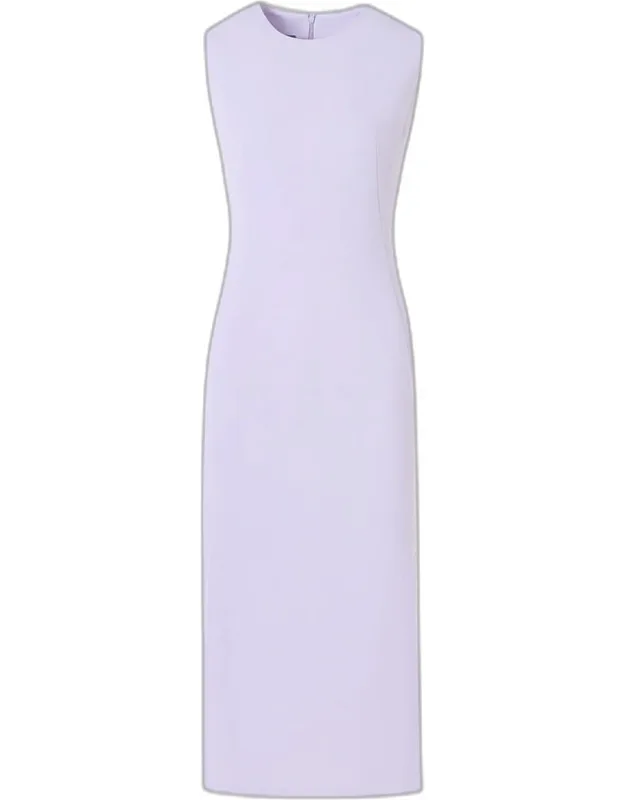 Wool Crepe Sleeveless Sheath Dress