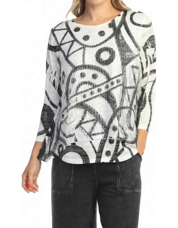 Windmill Design Mesh Tunic Top