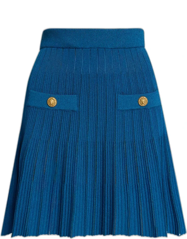 Mesh Stripe Flare Mini Skirt