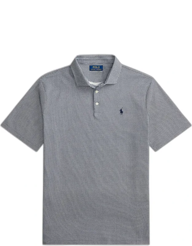 Classic-fit Soft Cotton Micro-houndstooth Polo Shirt
