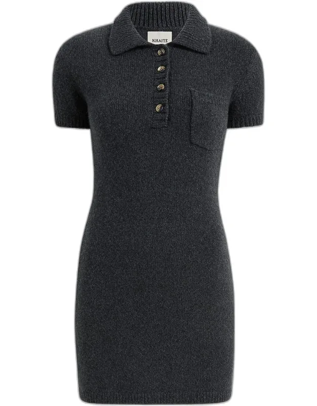 Nehra Short-sleeve Cashmere Mini Polo Dress