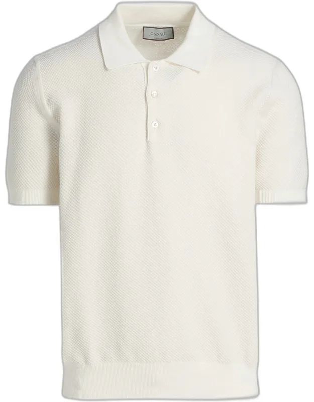 Piqué-stitch Cotton Polo Shirt