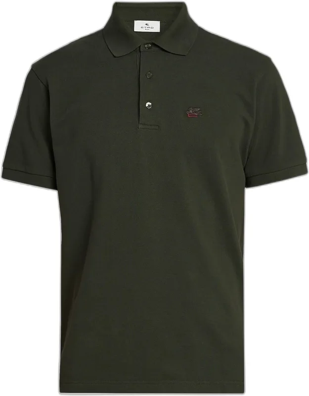 Cotton Embroidered-pegasus Polo Shirt