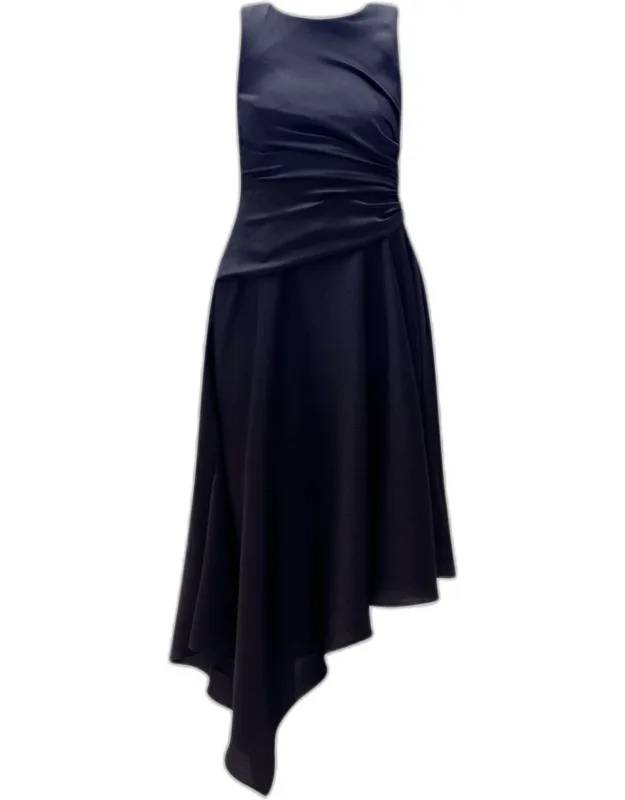 Asymmetric Sleeveless Midi Dress