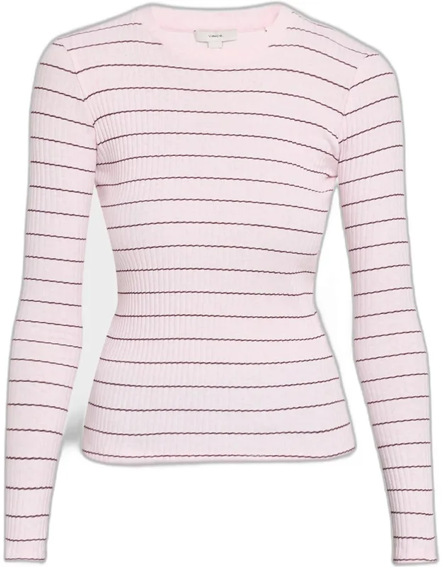 Stripe Long-sleeve Rib-knit Tee
