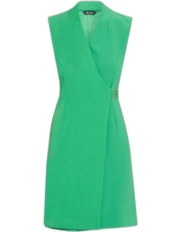 Faux Wrap Sheath Mini Dress