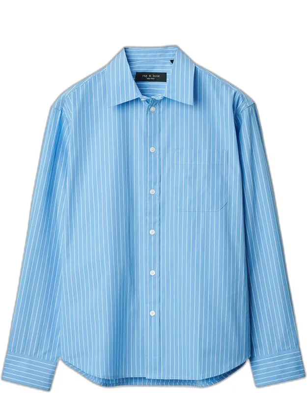 Relaxed Cotton Pinstripe Sport Shirt