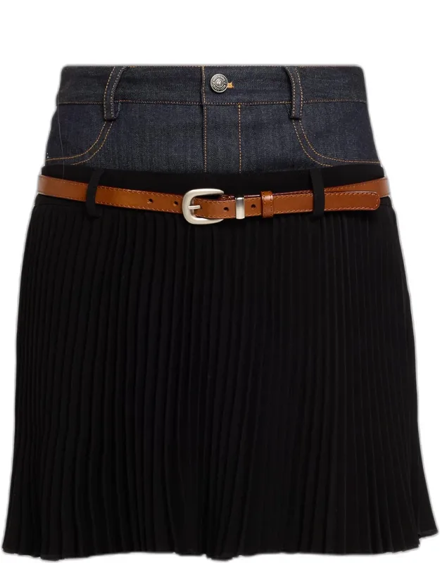 Mixed-media Mini Skirt