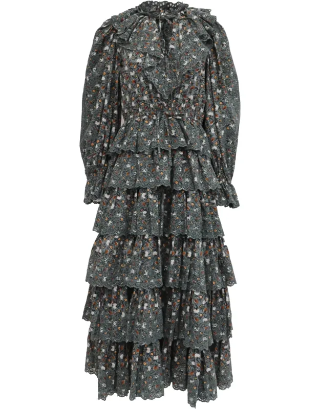 Odile Ruffled Midi Dress