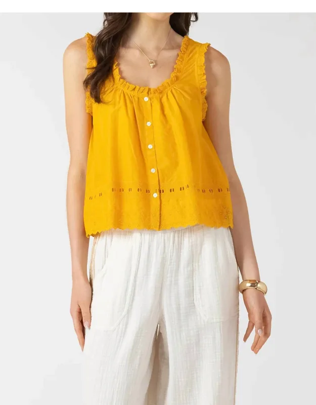Embroidered Lace Trim Tank