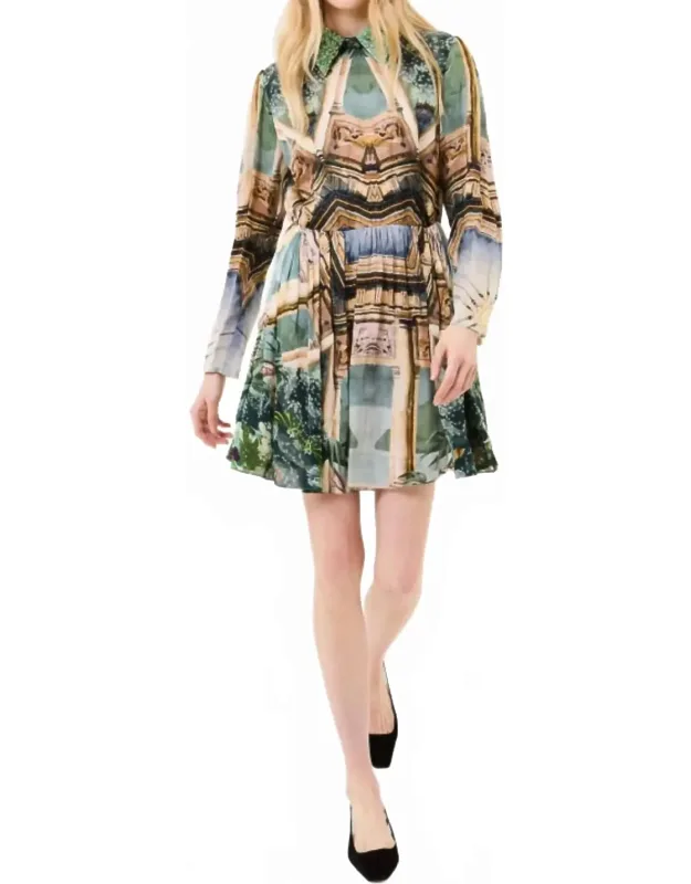 Collared Long Sleeve Mini Dress
