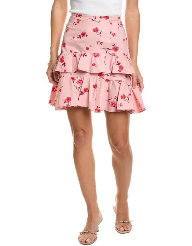 Circle Flounce Tiered Mini Skirt
