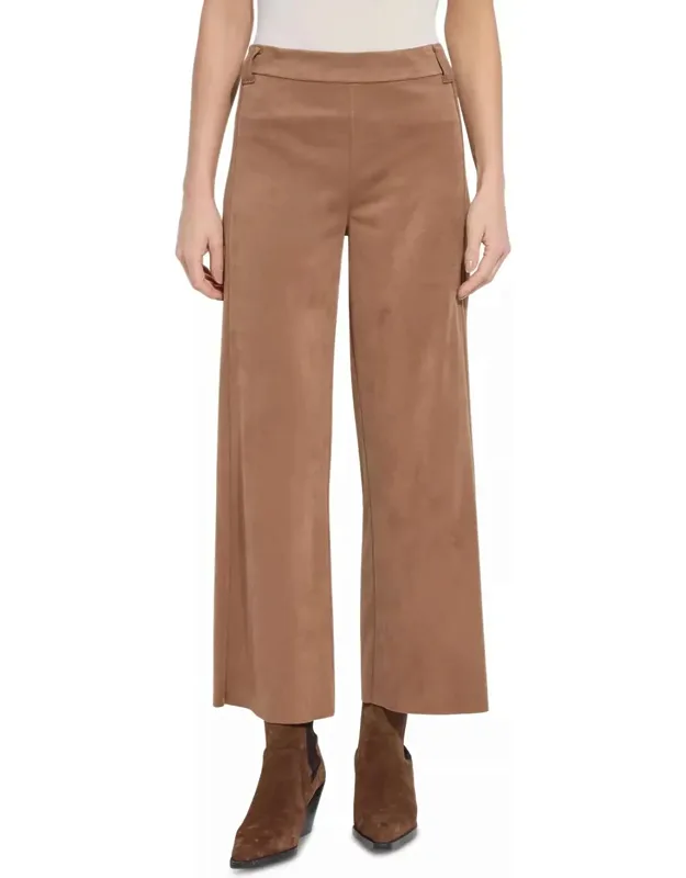 Vegan Suede Wide Leg Trousers