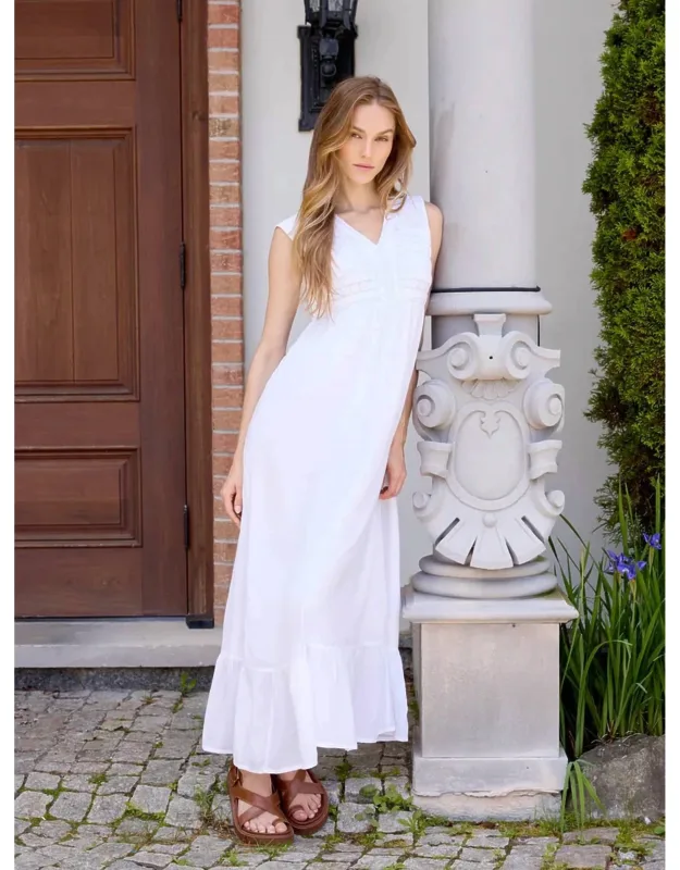 Applique Detail Bodice Empire Seam Maxi Dress