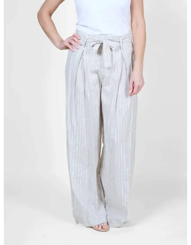 Melange High Waisted Wide Leg Pants