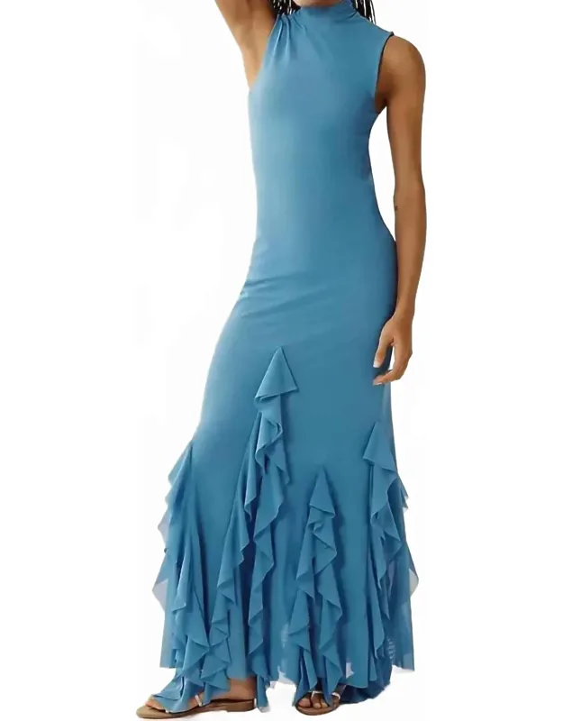 Aneta Long Dress With Ruffle Hem
