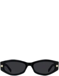 Geometric Acetate Oval Sunglasses