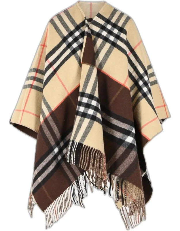 Check Cashmere Cape