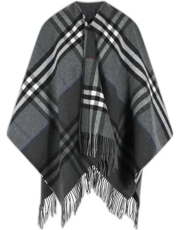 Check Cashmere Cape