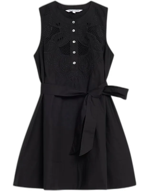 Eyelet Poplin Mini Dress