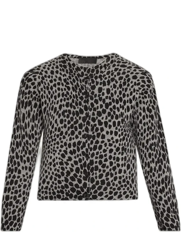 Cashmere Leopard-spot Cardigan