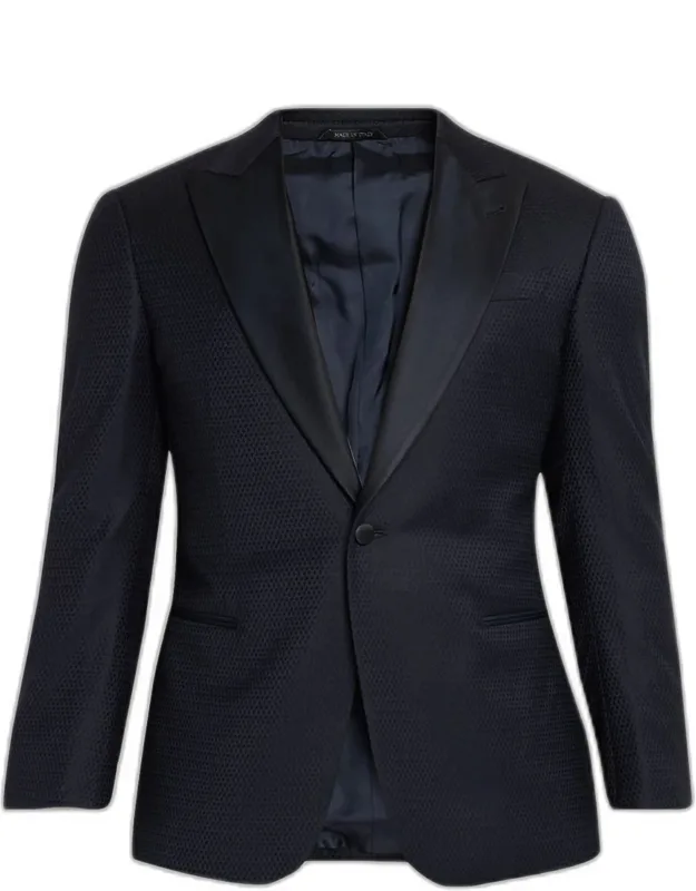 Soft Jacquard Satin-trim Blazer