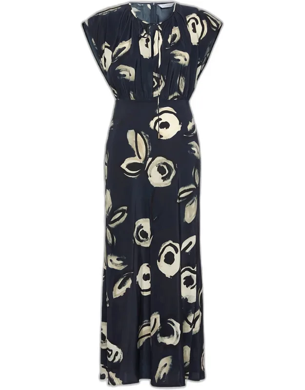Floral-print Silk Belted Maxi Dress
