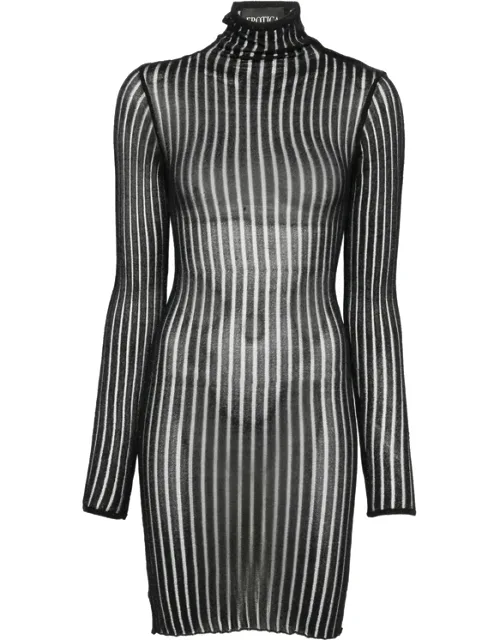 Ribbed-knit Mini Dress