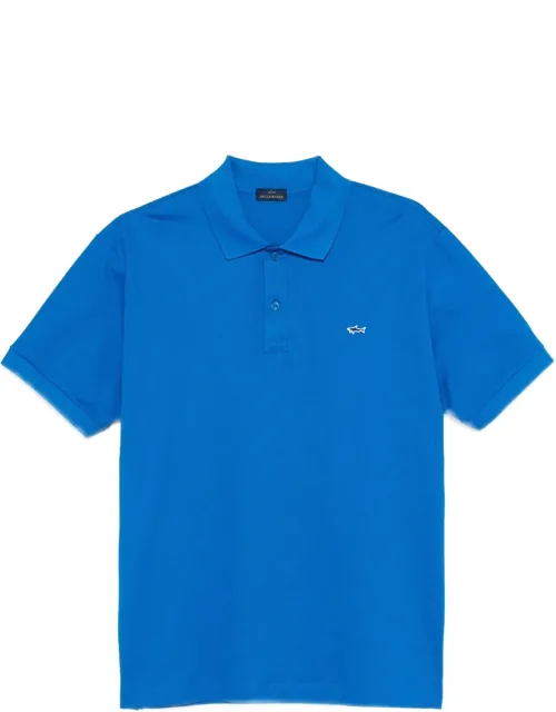 Polo Shirt With Front Button Placket And Short Sleeves