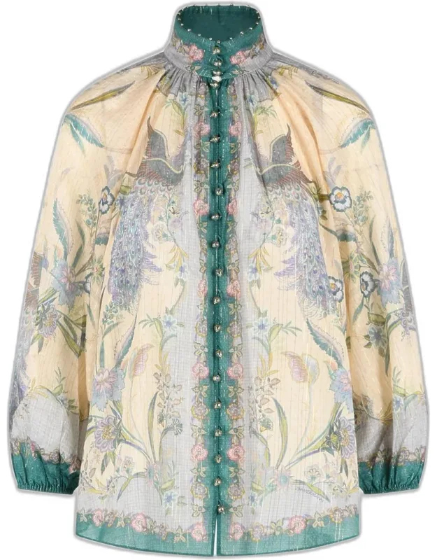 Indra Billow Cotton Blend Blouse