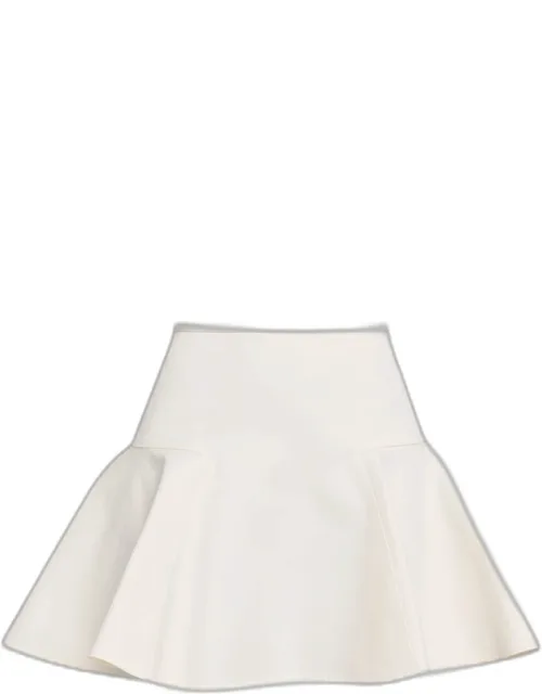 Cotton Twill Flare Mini Skirt