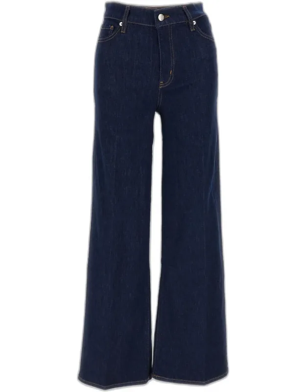 Le Slim Palazzo Jeans In Stretch Cotton Blend With High Waist And Wide Leg