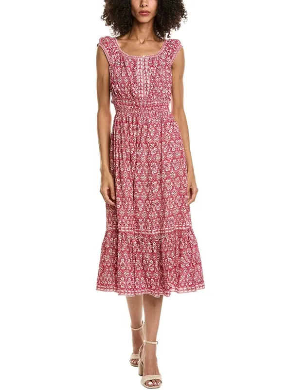 Cap Sleeve Tiered Midi Dress